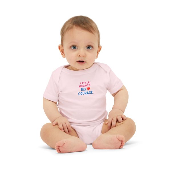yasmine's way infant jersey one piece little hearts, big courage, baby gift, milestone outfit, infant apparel, cute baby clothes