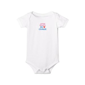 yasmine's way infant jersey one piece little hearts, big courage, baby gift, milestone outfit, infant apparel, cute baby clothes
