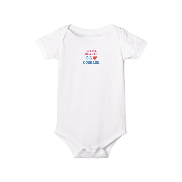 yasmine's way infant jersey one piece little hearts, big courage, baby gift, milestone outfit, infant apparel, cute baby clothes