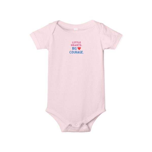 yasmine's way infant jersey one piece little hearts, big courage, baby gift, milestone outfit, infant apparel, cute baby clothes