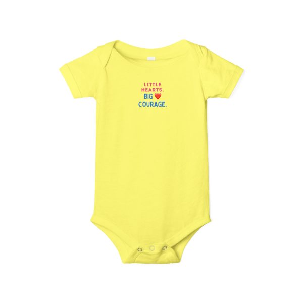 yasmine's way infant jersey one piece little hearts, big courage, baby gift, milestone outfit, infant apparel, cute baby clothes