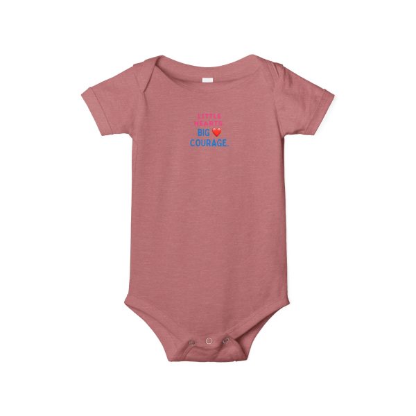 yasmine's way infant jersey one piece little hearts, big courage, baby gift, milestone outfit, infant apparel, cute baby clothes