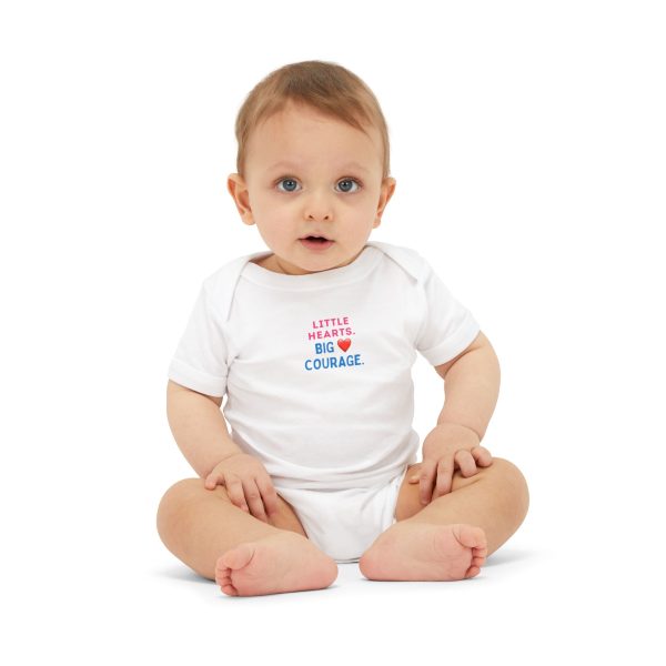 yasmine's way infant jersey one piece little hearts, big courage, baby gift, milestone outfit, infant apparel, cute baby clothes